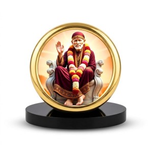 Car Desk/Table Top Lord Saibaba Metal Golden Photo Stand 2x2 Inches, Compact & Stylish Spiritual Display for Car, Home & Office (Pack of 1) (F18761) Car Desk/Table Top Lord Saibaba Metal Golden Photo Stand 2x2 Inches, Compact & Stylish Spiritual Display for Car, Home & Office (Pack of 1) (F18761)