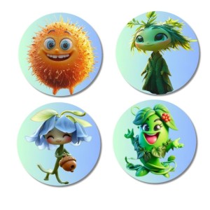 Lychee, Seaweed, Bluebell, Mint Fridge Magnets 4 Piece Set | 3 Inch Round Wall Fridge Decor (F23312) Lychee, Seaweed, Bluebell, Mint Fridge Magnets 4 Piece Set | 3 Inch Round Wall Fridge Decor (F23312)
