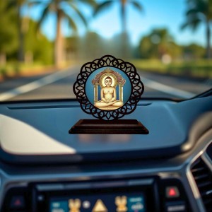 Car Desk/Table Top LordMahaviraa Wooden Showpiece 3x4 Inches, Compact & Stylish Spiritual Display for Car, Home & Office (Pack of 1) (F19564) Car Desk/Table Top LordMahaviraa Wooden Showpiece 3x4 Inches, Compact & Stylish Spiritual Display for Car, Home & Office (Pack of 1) (F19564)