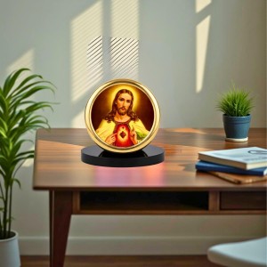 Car Desk/Table Top Lord Jesus Metal Golden Photo Stand 2x2 Inches, Compact & Stylish Spiritual Display for Car, Home & Office (Pack of 1) (F18460) Car Desk/Table Top Lord Jesus Metal Golden Photo Stand 2x2 Inches, Compact & Stylish Spiritual Display for Car, Home & Office (Pack of 1) (F18460)