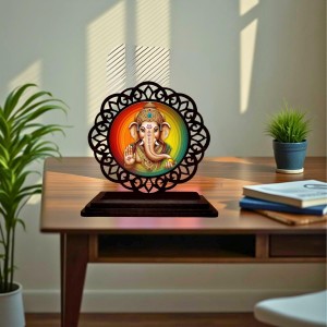 Car Desk/Table Top Lord Ganesha Wooden Showpiece 3x4 Inches, Compact & Stylish Spiritual Display for Car, Home & Office (Pack of 1) (F19605) Car Desk/Table Top Lord Ganesha Wooden Showpiece 3x4 Inches, Compact & Stylish Spiritual Display for Car, Home & Office (Pack of 1) (F19605)