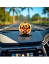 Car Desk/Table Top Lord Venkateswara Metal Golden Photo Stand 2x2 Inches, Compact & Stylish Spiritual Display for Car, Home & Office (Pack of 1) (F18675)