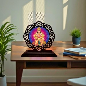 Car Desk/Table Top Lord Hanuman Wooden Showpiece 3x4 Inches, Compact & Stylish Spiritual Display for Car, Home & Office (Pack of 1) (F19606) Car Desk/Table Top Lord Hanuman Wooden Showpiece 3x4 Inches, Compact & Stylish Spiritual Display for Car, Home & Office (Pack of 1) (F19606)