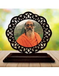 Car Desk/Table Top CHINMAYANANDA Saraswati Wooden Showpiece 3x4 Inches, Compact & Stylish Spiritual Display for Car, Home & Office (Pack of 1) (F19627)