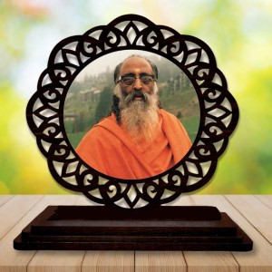 Car Desk/Table Top CHINMAYANANDA Saraswati Wooden Showpiece 3x4 Inches, Compact & Stylish Spiritual Display for Car, Home & Office (Pack of 1) (F19627)