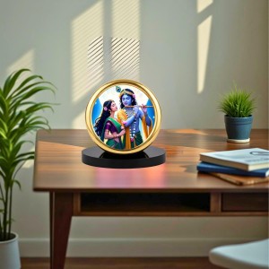Car Desk/Table Top Lord Krsihna and Radha Metal Golden Photo Stand 2x2 Inches, Compact & Stylish Spiritual Display for Car, Home & Office (Pack of 1) (F18571) Car Desk/Table Top Lord Krsihna and Radha Metal Golden Photo Stand 2x2 Inches, Compact & Stylish Spiritual Display for Car, Home & Office (Pack of 1) (F18571)