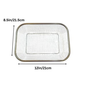 Stainless Steel Wire Mesh Basket for Kitchen & Home Storage | Multipurpose Rectangular Mesh Tray Basket for Fruits, Vegetables, Utensils & Organizer Use | Rust Resistant Metal Storage Basket Stainless Steel Wire Mesh Basket for Kitchen & Home Storage | Multipurpose Rectangular Mesh Tray Basket for Fruits, Vegetables, Utensils & Organizer Use | Rust Resistant Metal Storage Basket