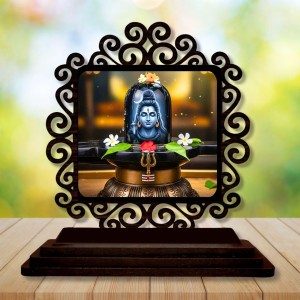 Car Desk/Table Top Lord Shiva Wooden Showpiece 3x4 Inches, Compact & Stylish Spiritual Display for Car, Home & Office (Pack of 1) (F19961) Car Desk/Table Top Lord Shiva Wooden Showpiece 3x4 Inches, Compact & Stylish Spiritual Display for Car, Home & Office (Pack of 1) (F19961)