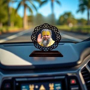 Car Desk/Table Top Premanand Ji Maharaj Wooden Showpiece 3x4 Inches, Compact & Stylish Spiritual Display for Car, Home & Office (Pack of 1) (F19729) Car Desk/Table Top Premanand Ji Maharaj Wooden Showpiece 3x4 Inches, Compact & Stylish Spiritual Display for Car, Home & Office (Pack of 1) (F19729)