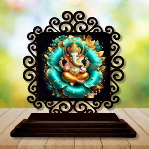 Car Desk/Table Top Lord Ganesha Wooden Showpiece 3x4 Inches, Compact & Stylish Spiritual Display for Car, Home & Office (Pack of 1) (F19948) Car Desk/Table Top Lord Ganesha Wooden Showpiece 3x4 Inches, Compact & Stylish Spiritual Display for Car, Home & Office (Pack of 1) (F19948)