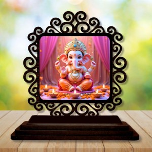Car Desk/Table Top Lord Ganesha Wooden Showpiece 3x4 Inches, Compact & Stylish Spiritual Display for Car, Home & Office (Pack of 1) (F19973) Car Desk/Table Top Lord Ganesha Wooden Showpiece 3x4 Inches, Compact & Stylish Spiritual Display for Car, Home & Office (Pack of 1) (F19973)