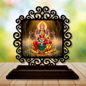 Car Desk/Table Top Goddess Lakshmi Wooden Showpiece 3x4 Inches, Compact & Stylish Spiritual Display for Car, Home & Office (Pack of 1) (F19945) Car Desk/Table Top Goddess Lakshmi Wooden Showpiece 3x4 Inches, Compact & Stylish Spiritual Display for Car, Home & Office (Pack of 1) (F19945)