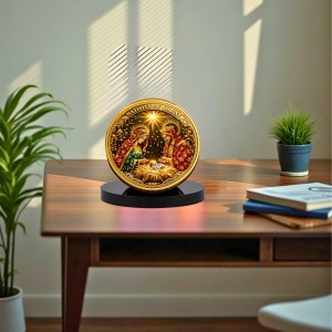 Car Desk/Table Top Lord Jesus Metal Golden Photo Stand 2x2 Inches, Compact & Stylish Spiritual Display for Car, Home & Office (Pack of 1) (F18521) Car Desk/Table Top Lord Jesus Metal Golden Photo Stand 2x2 Inches, Compact & Stylish Spiritual Display for Car, Home & Office (Pack of 1) (F18521)