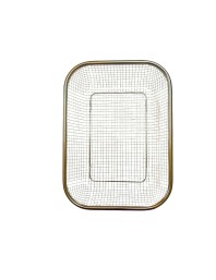 Stainless Steel Wire Mesh Basket for Kitchen & Home Storage | Multipurpose Rectangular Mesh Tray Basket for Fruits, Vegetables, Utensils & Organizer Use | Rust Resistant Metal Storage Basket
