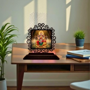 Car Desk/Table Top Goddess Lakshmi Wooden Showpiece 3x4 Inches, Compact & Stylish Spiritual Display for Car, Home & Office (Pack of 1) (F19945) Car Desk/Table Top Goddess Lakshmi Wooden Showpiece 3x4 Inches, Compact & Stylish Spiritual Display for Car, Home & Office (Pack of 1) (F19945)