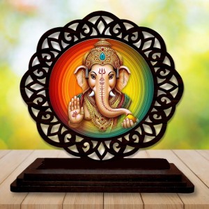 Car Desk/Table Top Lord Ganesha Wooden Showpiece 3x4 Inches, Compact & Stylish Spiritual Display for Car, Home & Office (Pack of 1) (F19605) Car Desk/Table Top Lord Ganesha Wooden Showpiece 3x4 Inches, Compact & Stylish Spiritual Display for Car, Home & Office (Pack of 1) (F19605)