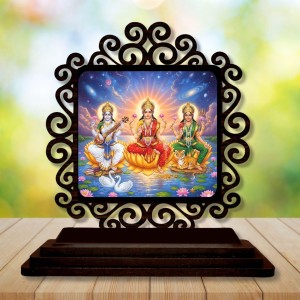 Car Desk/Table Top Lakshmi Saraswathi Parvathi Wooden Showpiece 3x4 Inches, Compact & Stylish Spiritual Display for Car, Home & Office (Pack of 1) (F19818) Car Desk/Table Top Lakshmi Saraswathi Parvathi Wooden Showpiece 3x4 Inches, Compact & Stylish Spiritual Display for Car, Home & Office (Pack of 1) (F19818)