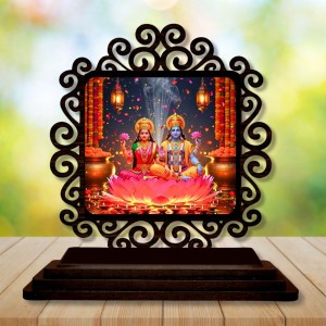Car Desk/Table Top Lord Vishnu and Lakshmi Wooden Showpiece 3x4 Inches, Compact & Stylish Spiritual Display for Car, Home & Office (Pack of 1) (F20062) Car Desk/Table Top Lord Vishnu and Lakshmi Wooden Showpiece 3x4 Inches, Compact & Stylish Spiritual Display for Car, Home & Office (Pack of 1) (F20062)