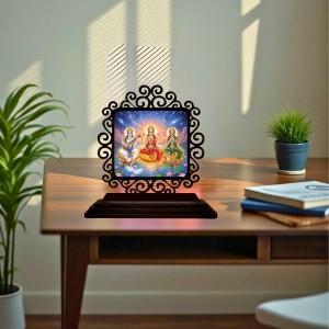Car Desk/Table Top Lakshmi Saraswathi Parvathi Wooden Showpiece 3x4 Inches, Compact & Stylish Spiritual Display for Car, Home & Office (Pack of 1) (F19818) Car Desk/Table Top Lakshmi Saraswathi Parvathi Wooden Showpiece 3x4 Inches, Compact & Stylish Spiritual Display for Car, Home & Office (Pack of 1) (F19818)