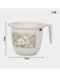 Plastic Water Mug with Handle for Bathroom, Kitchen & Daily Household Use | Durable Lightweight Water Scoop Mug | Assorted Colors | Pack of 2