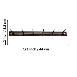 Wall Mounted Clothes Hanger Rack with 6 Hooks | Heavy Duty Metal Wall Hanger for Clothes, Towels, Bags, Keys & Accessories | Space Saving Wall Organizer for Home, Bedroom, Bathroom & Office