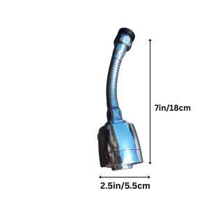 Turbo Flex 360Â° Flexible Faucet Sprayer Water Extender for Kitchen & Bathroom Tap, Stainless Steel Chrome Finish, Dual Spray Mode, Swivel Aerator Nozzle, Water Saving Faucet Attachment, Silver