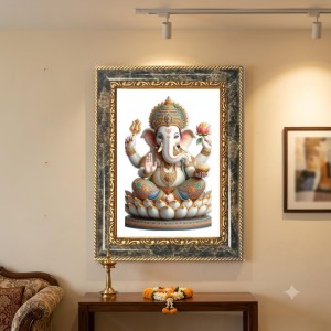 Ganeshaa Decorative Photo Frame With White Mount | Premium Wall & Tabletop Picture Frame | Home, Office & Temple Decoration | 10x14 Inch (Pack Of 1) (F33237)