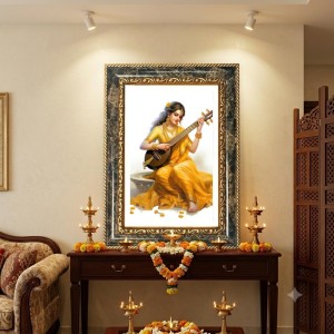 Lord Jagannath Decorative Photo Frame With White Mount | Premium Wall & Tabletop Picture Frame | Home, Office & Temple Decoration | 12x16 Inch (Pack Of 1) (F31267)