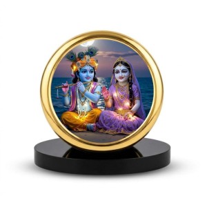 Car Dashboard/Table Top Radhaa Krishna Metal Golden Photo Stand 2x2 Inches, Compact & Stylish Spiritual Display For Car, Home & Office (Pack Of 1) (F24689) Car Dashboard/Table Top Radhaa Krishna Metal Golden Photo Stand 2x2 Inches, Compact & Stylish Spiritual Display For Car, Home & Office (Pack Of 1) (F24689)