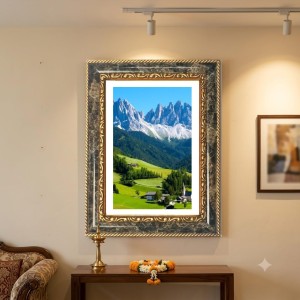 Mountain Village Decorative Photo Frame With White Mount | Premium Wall & Tabletop Picture Frame | Home, Office & Temple Decoration | 10x14 Inch (Pack Of 1) (F31454)