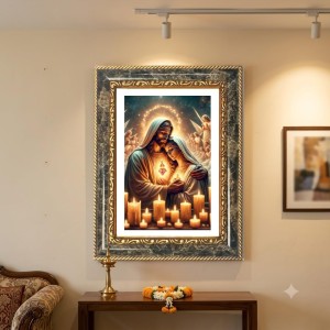 Mary And Jesus Decorative Photo Frame With White Mount | Premium Wall & Tabletop Picture Frame | Home, Office & Temple Decoration | 10x14 Inch (Pack Of 1) (F32392) Mary And Jesus Decorative Photo Frame With White Mount | Premium Wall & Tabletop Picture Frame | Home, Office & Temple Decoration | 10x14 Inch (Pack Of 1) (F32392)