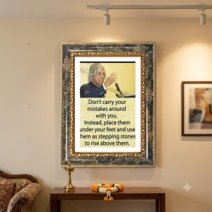 Abdul Kalam Decorative Photo Frame With White Mount | Premium Wall & Tabletop Picture Frame | Home, Office & Temple Decoration | 10x14 Inch (Pack Of 1) (F32570)