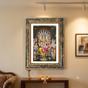Lakshmi Narasimha Darbar Decorative Photo Frame With White Mount | Premium Wall & Tabletop Picture Frame | Home, Office & Temple Decoration | 10x14 Inch (Pack Of 1) (F31259) Lakshmi Narasimha Darbar Decorative Photo Frame With White Mount | Premium Wall & Tabletop Picture Frame | Home, Office & Temple Decoration | 10x14 Inch (Pack Of 1) (F31259)