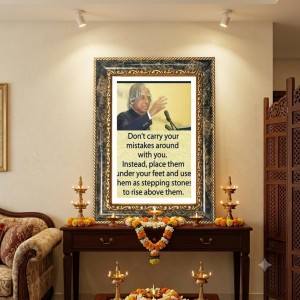 Abdul Kalam Decorative Photo Frame With White Mount | Premium Wall & Tabletop Picture Frame | Home, Office & Temple Decoration | 10x14 Inch (Pack Of 1) (F32570)