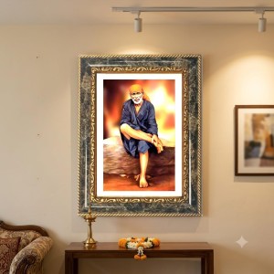 Sai Baba Decorative Photo Frame With White Mount | Premium Wall & Tabletop Picture Frame | Home, Office & Temple Decoration | 8x12 Inch (Pack Of 1) (F31269) Sai Baba Decorative Photo Frame With White Mount | Premium Wall & Tabletop Picture Frame | Home, Office & Temple Decoration | 8x12 Inch (Pack Of 1) (F31269)