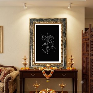 Krishna Line Art Decorative Photo Frame With White Mount | Premium Wall & Tabletop Picture Frame | Home, Office & Temple Decoration | 10x14 Inch (Pack Of 1) (F31082)