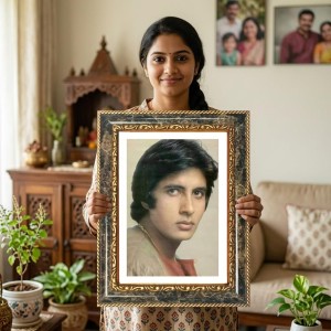 Amitabh Bachchan Decorative Photo Frame With White Mount | Premium Wall & Tabletop Picture Frame | Home, Office & Temple Decoration | 8x12 Inch (Pack Of 1) (F31279) Amitabh Bachchan Decorative Photo Frame With White Mount | Premium Wall & Tabletop Picture Frame | Home, Office & Temple Decoration | 8x12 Inch (Pack Of 1) (F31279)