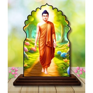 Car Dashboard/Table Top Serene Buddha Wooden Temple Photo Stand 3x4 Inches, Compact & Stylish Spiritual Display for Car, Home & Office (Pack of 1) (F22570) Car Dashboard/Table Top Serene Buddha Wooden Temple Photo Stand 3x4 Inches, Compact & Stylish Spiritual Display for Car, Home & Office (Pack of 1) (F22570)