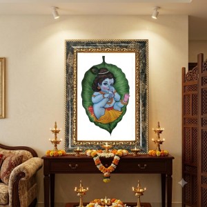 Krishna Decorative Photo Frame With White Mount | Premium Wall & Tabletop Picture Frame | Home, Office & Temple Decoration | 8x12 Inch (Pack Of 1) (F33236)
