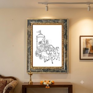 Krishna Decorative Photo Frame With White Mount | Premium Wall & Tabletop Picture Frame | Home, Office & Temple Decoration | 10x14 Inch (Pack Of 1) (F33213)