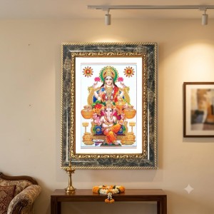 Lakshmi And Ganeshaa Decorative Photo Frame With White Mount | Premium Wall & Tabletop Picture Frame | Home, Office & Temple Decoration | 8x12 Inch (Pack Of 1) (F33155) Lakshmi And Ganeshaa Decorative Photo Frame With White Mount | Premium Wall & Tabletop Picture Frame | Home, Office & Temple Decoration | 8x12 Inch (Pack Of 1) (F33155)