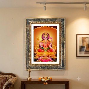 Lakshmi Decorative Photo Frame With White Mount | Premium Wall & Tabletop Picture Frame | Home, Office & Temple Decoration | 8x12 Inch (Pack Of 1) (F33007)