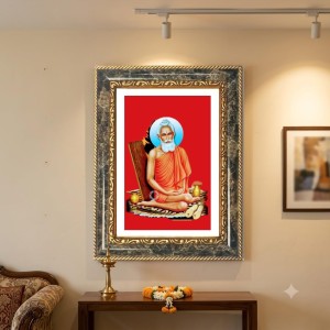 Radhaa Krishna Decorative Photo Frame With White Mount | Premium Wall & Tabletop Picture Frame | Home, Office & Temple Decoration | 12x16 Inch (Pack Of 1) (F32670)