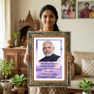 Narendra Modi Decorative Photo Frame With White Mount | Premium Wall & Tabletop Picture Frame | Home, Office & Temple Decoration | 10x14 Inch (Pack Of 1) (F31539) Narendra Modi Decorative Photo Frame With White Mount | Premium Wall & Tabletop Picture Frame | Home, Office & Temple Decoration | 10x14 Inch (Pack Of 1) (F31539)
