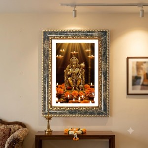 Lord Hanuman Decorative Photo Frame With White Mount | Premium Wall & Tabletop Picture Frame | Home, Office & Temple Decoration | 10x14 Inch (Pack Of 1) (F33227) Lord Hanuman Decorative Photo Frame With White Mount | Premium Wall & Tabletop Picture Frame | Home, Office & Temple Decoration | 10x14 Inch (Pack Of 1) (F33227)