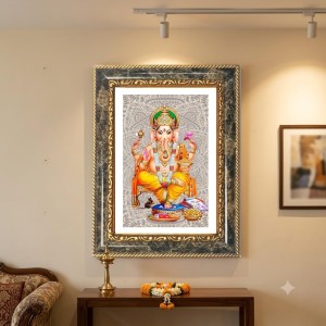 Ganeshaa Decorative Photo Frame With White Mount | Premium Wall & Tabletop Picture Frame | Home, Office & Temple Decoration | 8x12 Inch (Pack Of 1) (F31469)