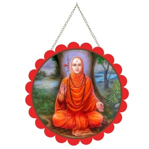 Shree Narasimha Saraswati Swami Wall Hanging Photo Frame | 8 Inch Round Floral Design With Golden Hanging Chain | Decorative Religious Wall Decor For Home, Office, Temple & Pooja Room (F21872) Shree Narasimha Saraswati Swami Wall Hanging Photo Frame | 8 Inch Round Floral Design With Golden Hanging Chain | Decorative Religious Wall Decor For Home, Office, Temple & Pooja Room (F21872)