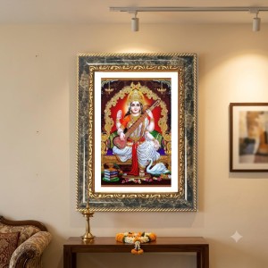 Saraswati Decorative Photo Frame With White Mount | Premium Wall & Tabletop Picture Frame | Home, Office & Temple Decoration | 10x14 Inch (Pack Of 1) (F32688) Saraswati Decorative Photo Frame With White Mount | Premium Wall & Tabletop Picture Frame | Home, Office & Temple Decoration | 10x14 Inch (Pack Of 1) (F32688)