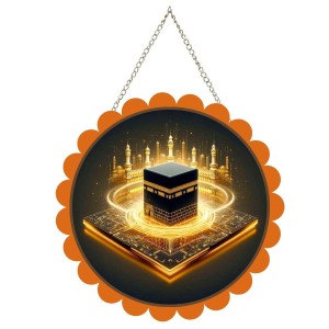 Mucca Masid Wall Hanging Photo Frame | 8 Inch Round Floral Design With Golden Hanging Chain | Decorative Religious Wall Decor For Home, Office, Temple & Pooja Room (F22184) Mucca Masid Wall Hanging Photo Frame | 8 Inch Round Floral Design With Golden Hanging Chain | Decorative Religious Wall Decor For Home, Office, Temple & Pooja Room (F22184)