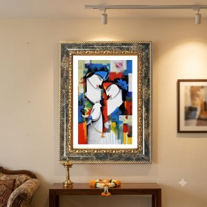 Abstract Birds Art Decorative Photo Frame With White Mount | Premium Wall & Tabletop Picture Frame | Home, Office & Temple Decoration | 10x14 Inch (Pack Of 1) (F32985)